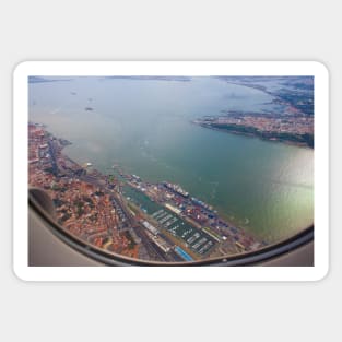 rio tejo. porto de lisboa. lisbon river. Sticker